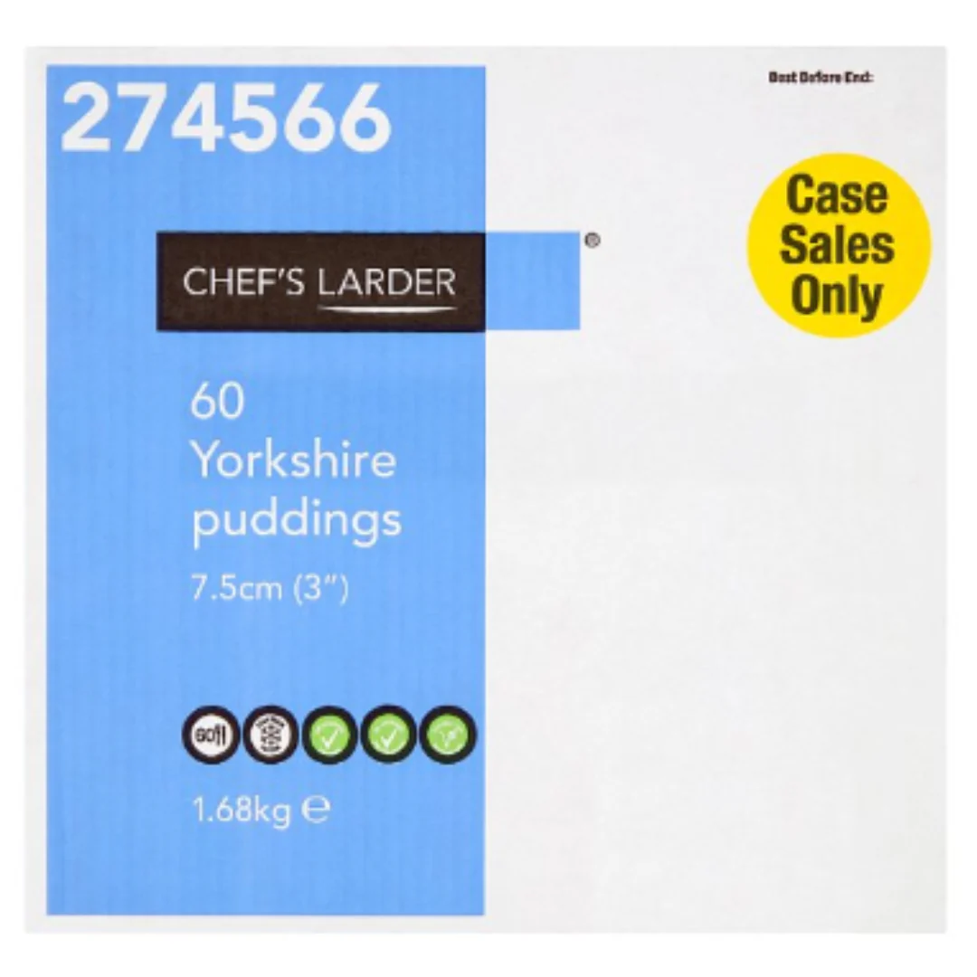 Chef's Larder 60 Yorkshire Puddings 1.68kg x 1 Pack