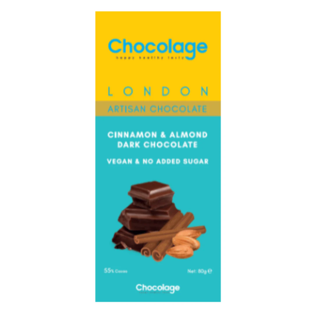 Chocolage Cinnamon & Almond Vegan Dark Chocolate 80gr