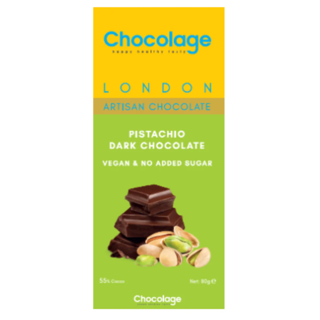 Chocolage Pistachio Vegan Dark Chocolate 80gr