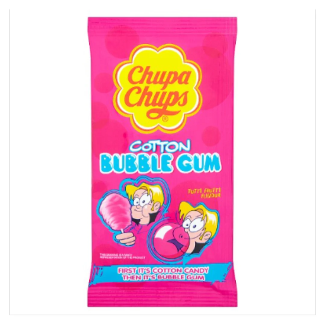 Chupa Chups Cotton Bubble Gum Tutti Frutti Flavour 11g x Case of 12