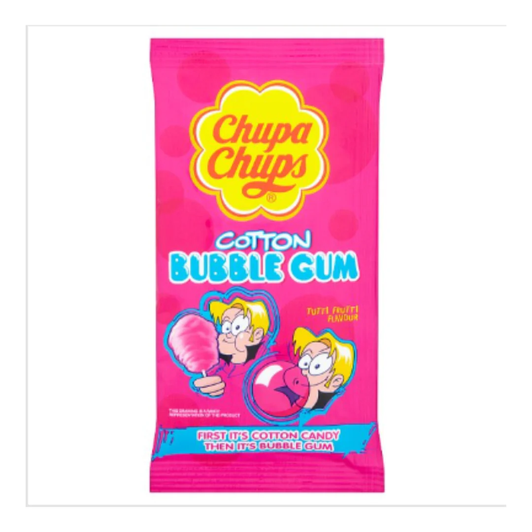 Chupa Chups Cotton Bubble Gum Tutti Frutti Flavour 11g x Case of 144