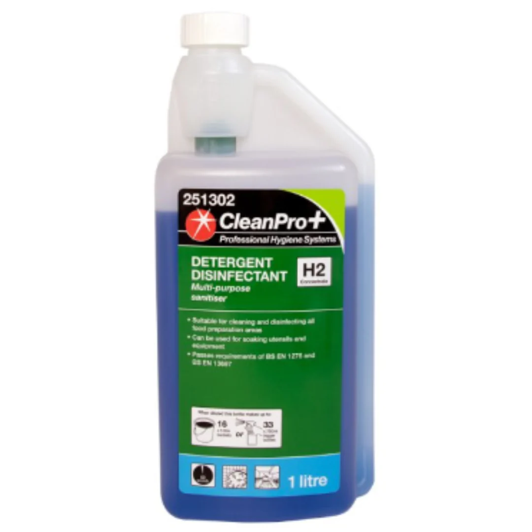 CleanPro+ Detergent Disinfectant H2 Concentrate 1 Litre x 1