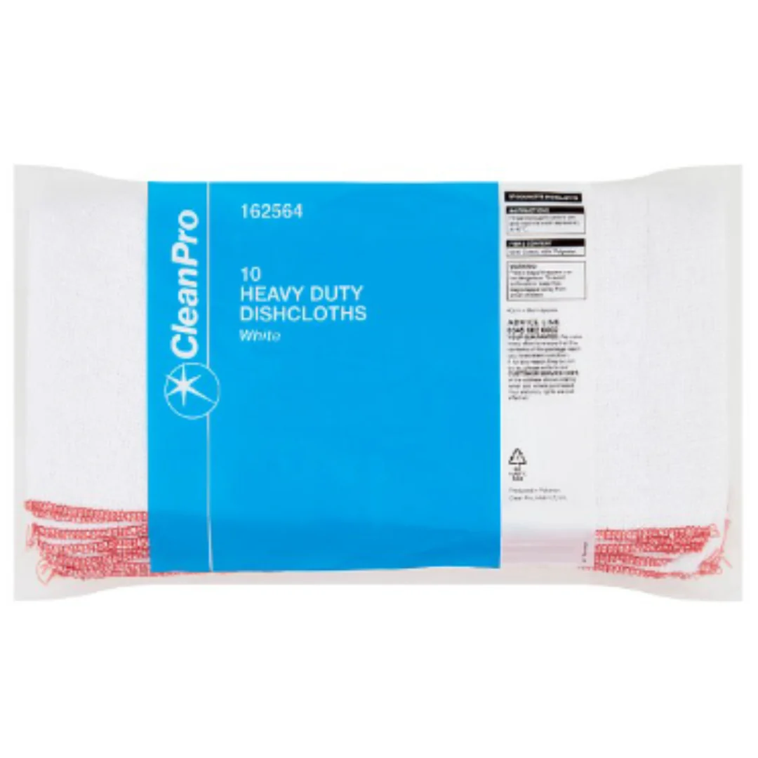 CleanPro 10 Heavy Duty Dishcloths White x Case of 1