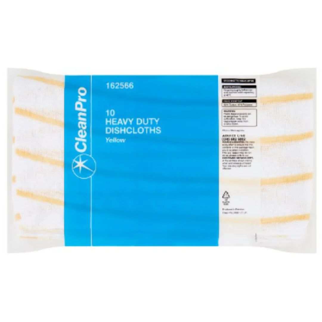CleanPro 10 Heavy Duty Dishcloths Yellow x Case of 1