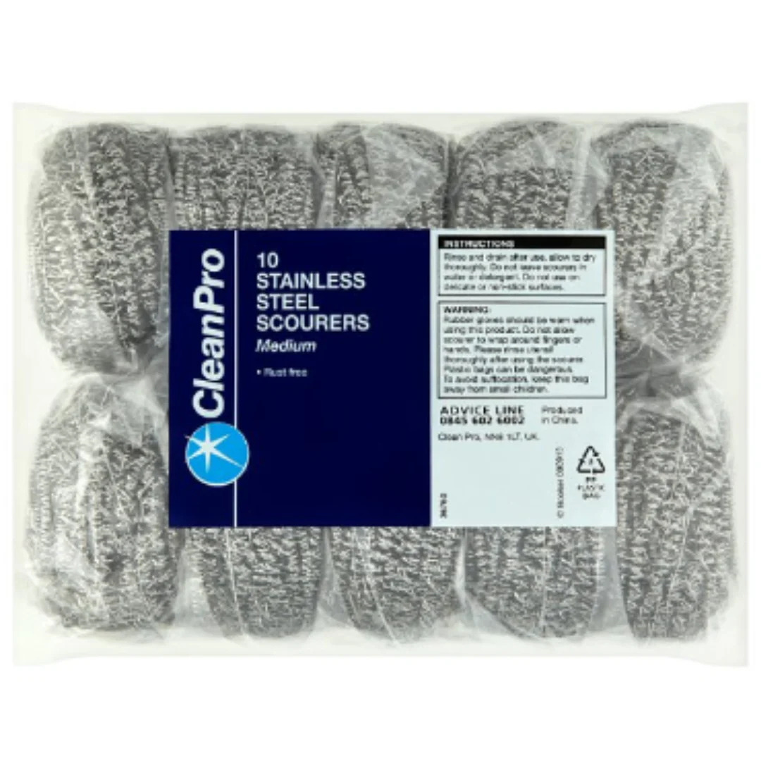 CleanPro 10 Stainless Steel Scourers Medium x Case of 1
