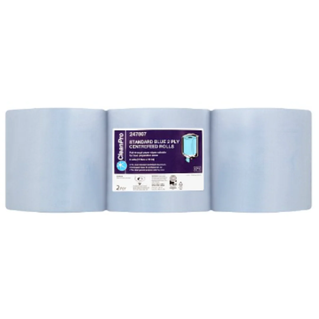 CleanPro Standard Blue 2 Ply 6 Centrefeed Rolls x Case of 1
