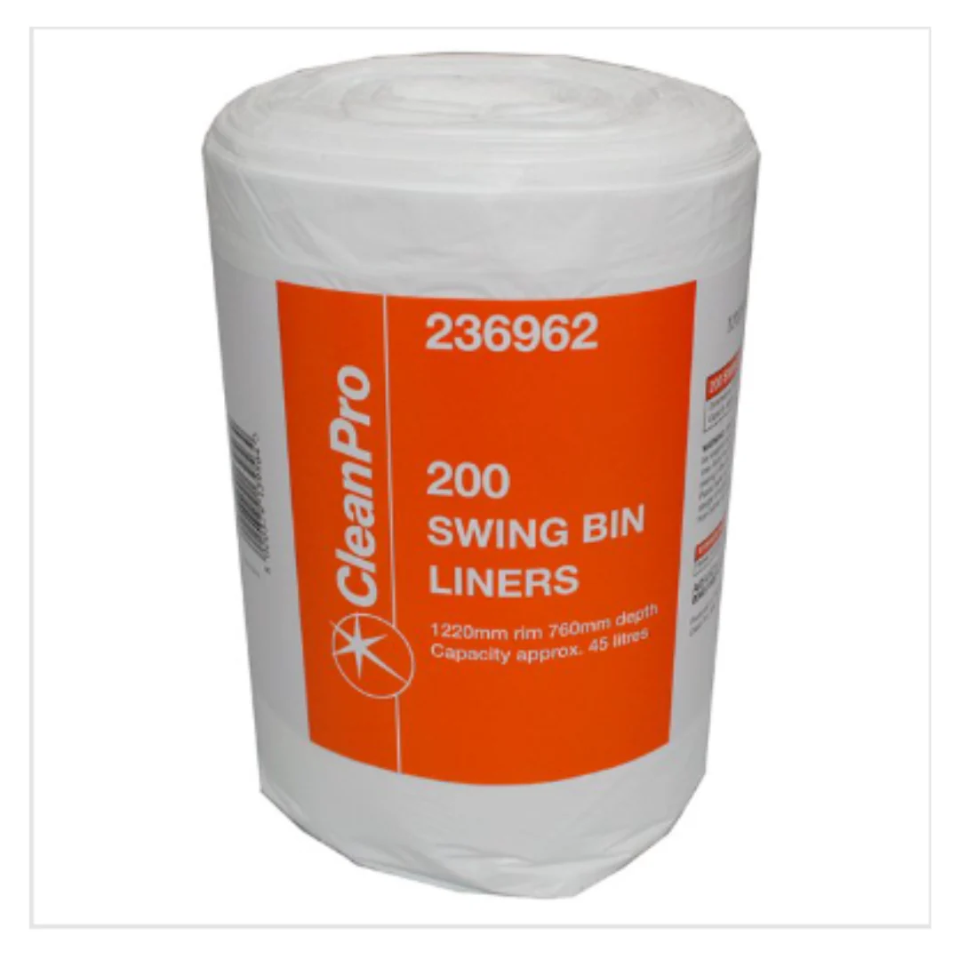 CleanPro 200 Swing Bin Liners | Approx 200 per Case| Case of 1
