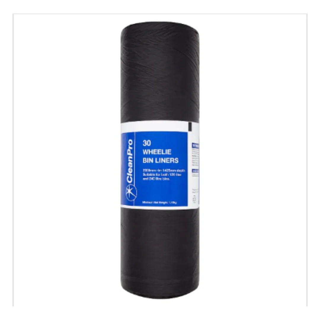 CleanPro 30 Wheelie Bin Liners | Approx 30 per Case| Case of 8