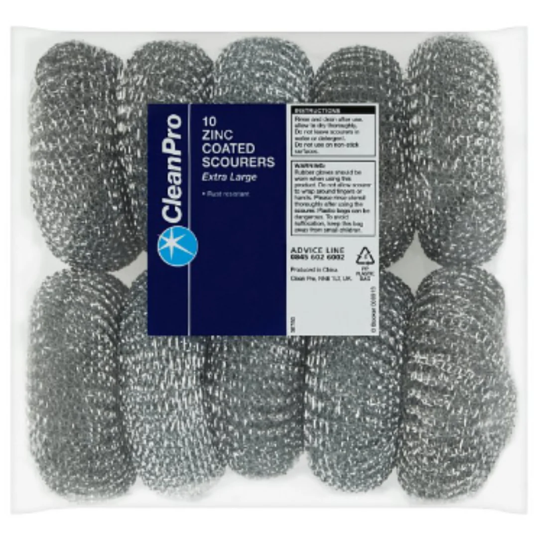 CleanPro 10 Zinc Coated Scourers Extra Large x Case of 1