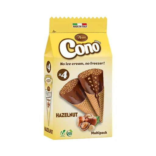 12x Cono Snack Hazelnut 4 Pack - Multipack