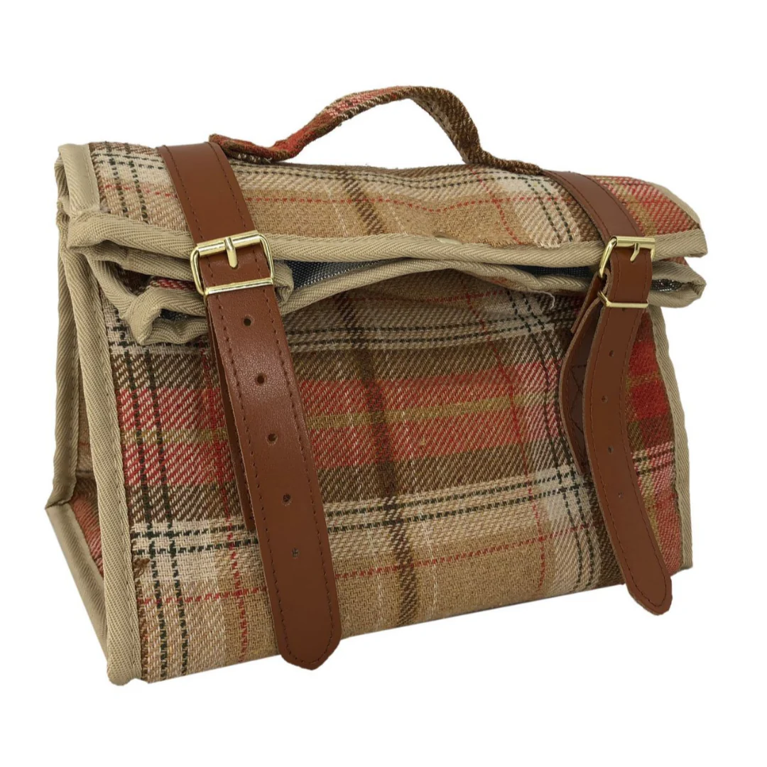 Autumn Red Tartan Cooler Pouch Bag