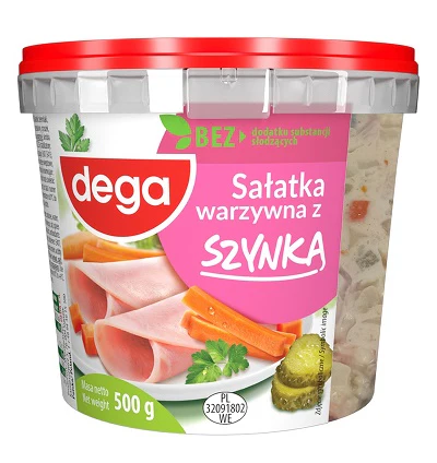 6x Dega Salatka Warzywna Szynka 500g