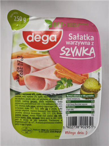 5x Dega Sal. Warzywna Szynka 250gr