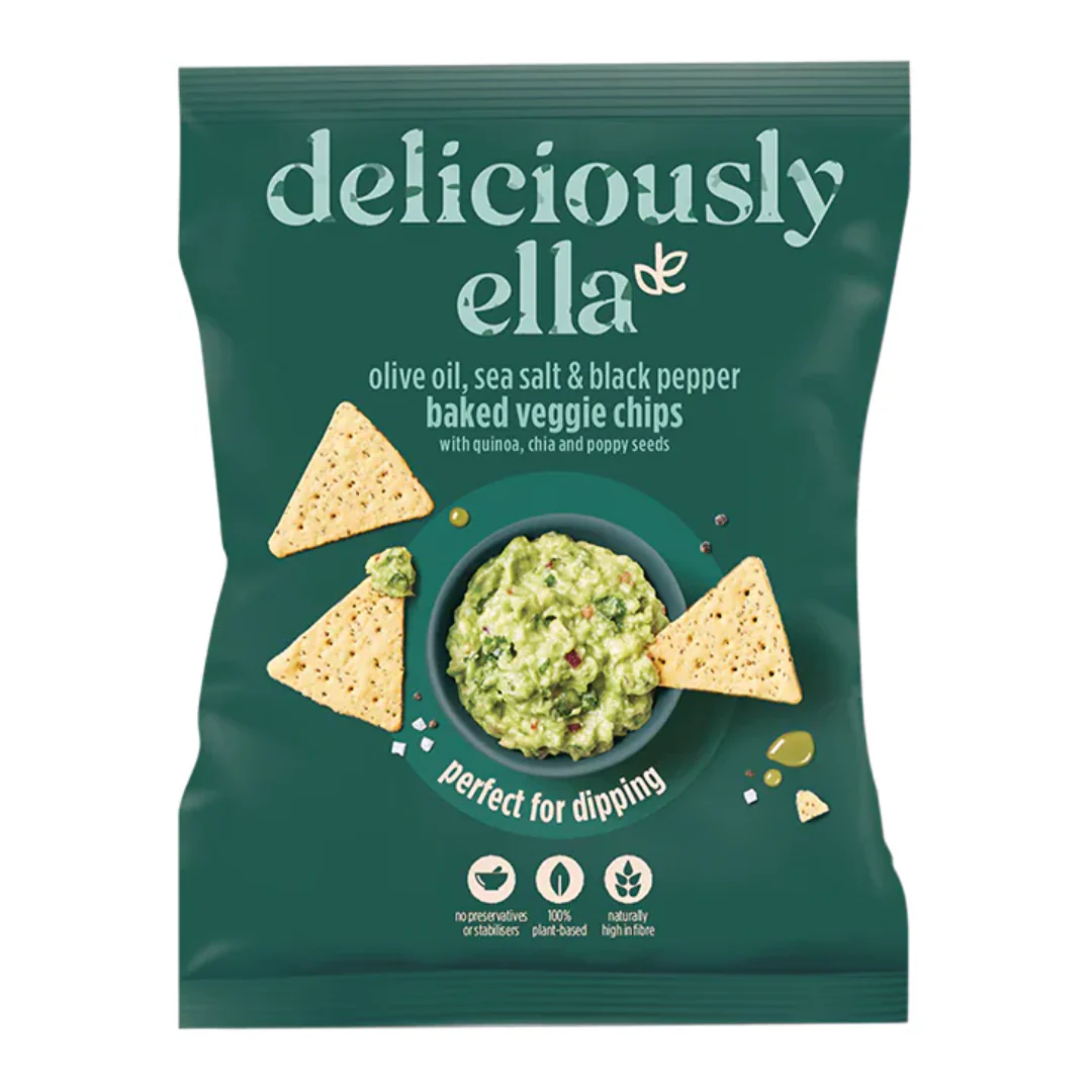 Deliciously Ella Olive, Sea Salt & Black Pepper Baked Veggie Chips 100g