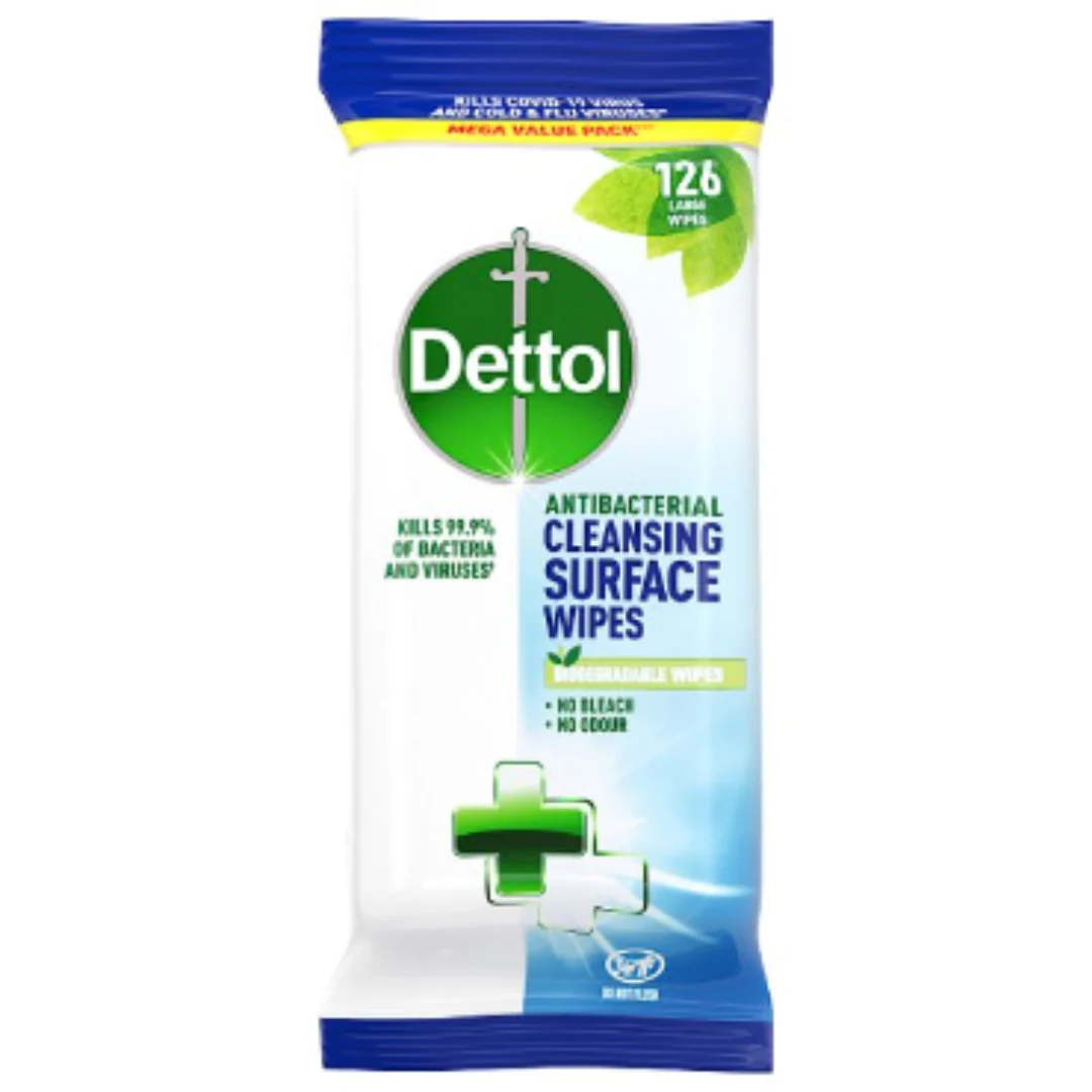 Dettol Antibacterial Surface Cleansing Wipes, 126 Large Wipes x 1
