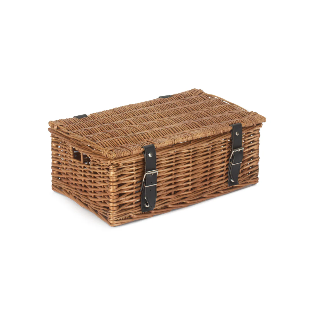 14 Inch Empty Wicker Hamper Basket - Double Steamed - Unlined