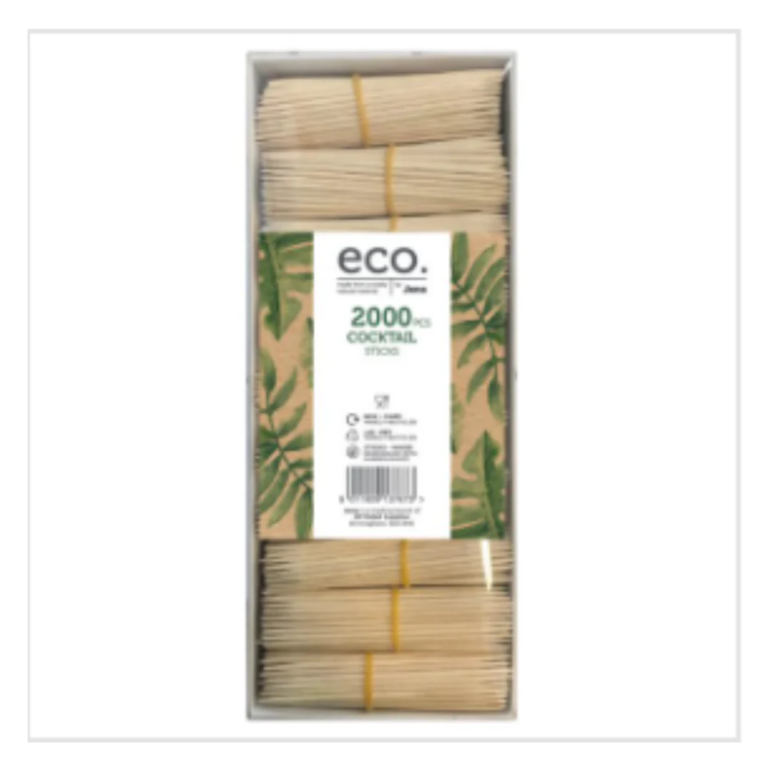 Eco by Jena 2000 Cocktail Sticks | Approx 2000 per Case| Case of 1