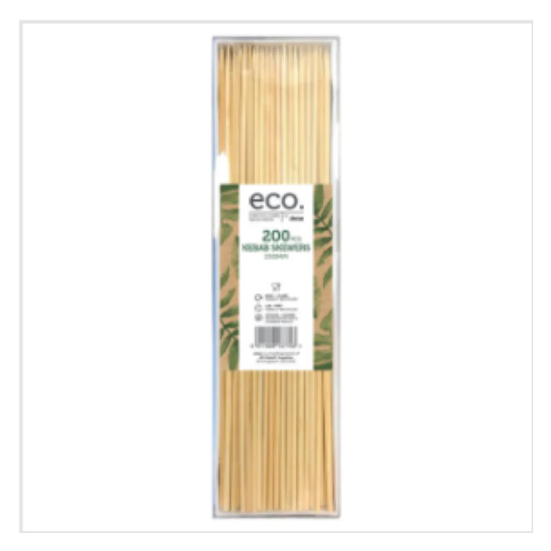 Eco by Jena 200 Kebab Skewers 250mm | Approx 200 per Case| Case of 1