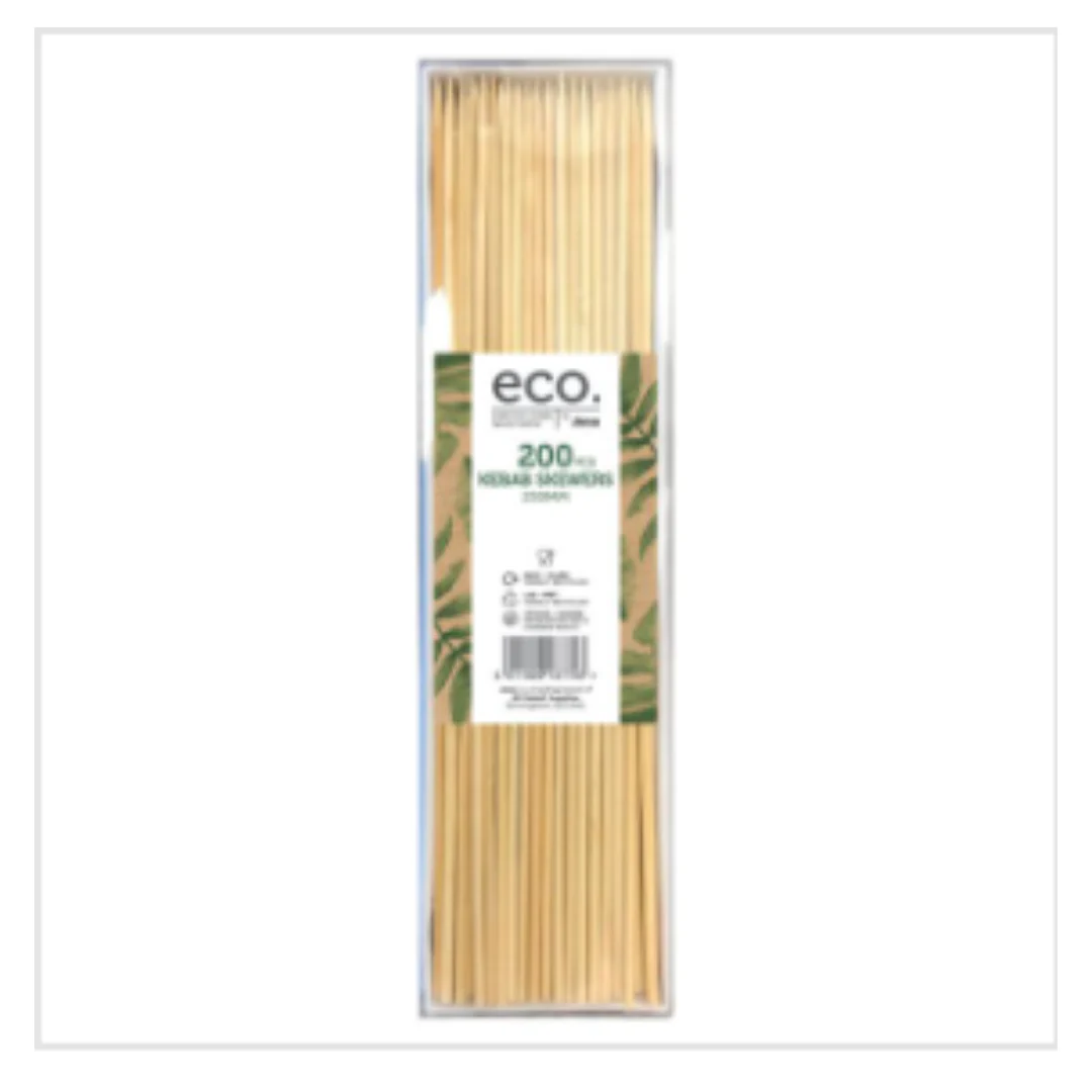 Eco by Jena 200 Kebab Skewers 250mm | Approx 200 per Case| Case of 20