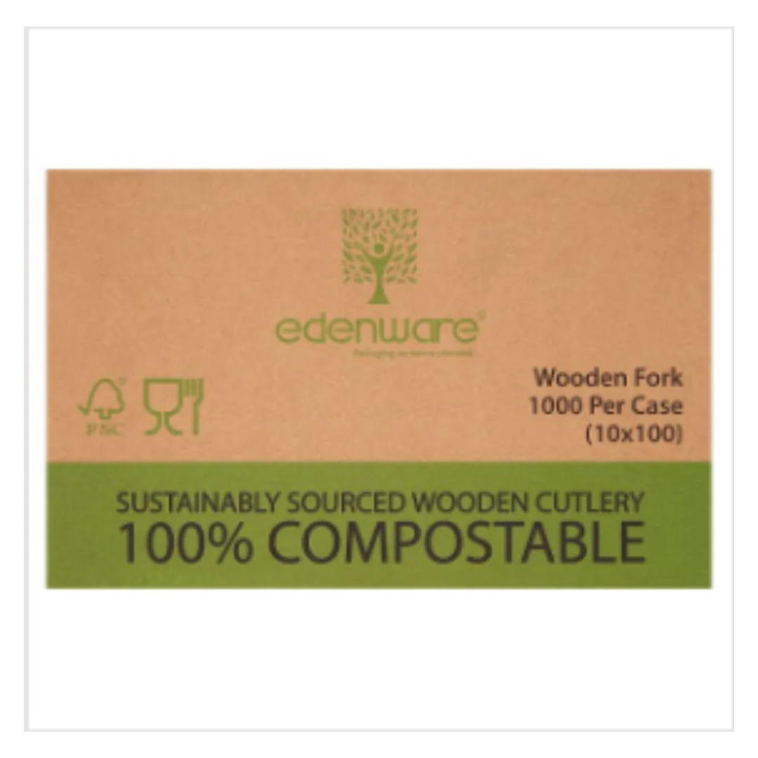 Edenware 1000 Wooden Fork |Eco Friendly|Approx 100 per Case| Case of 10
