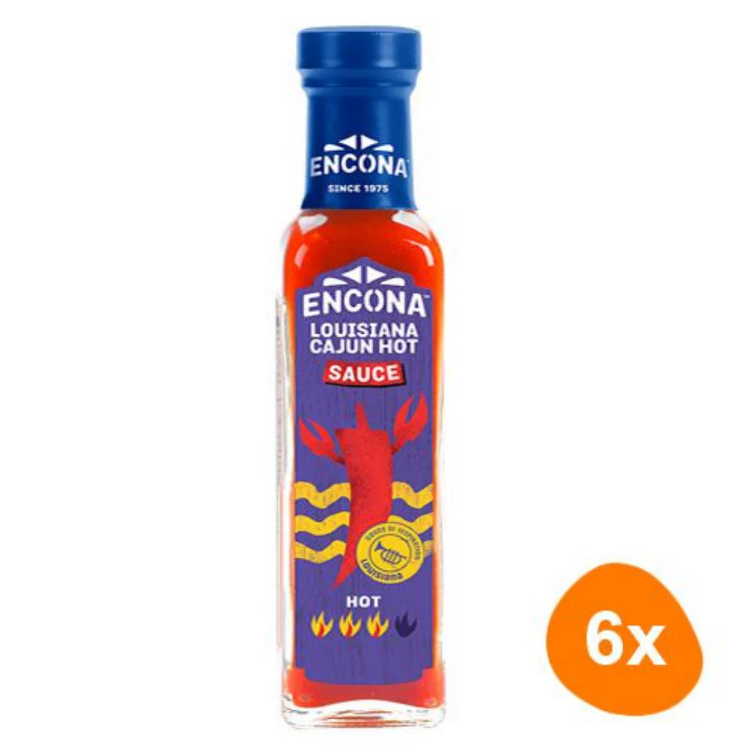 Encona Louisiana Cajun Hot Sauce 6 x 142ml