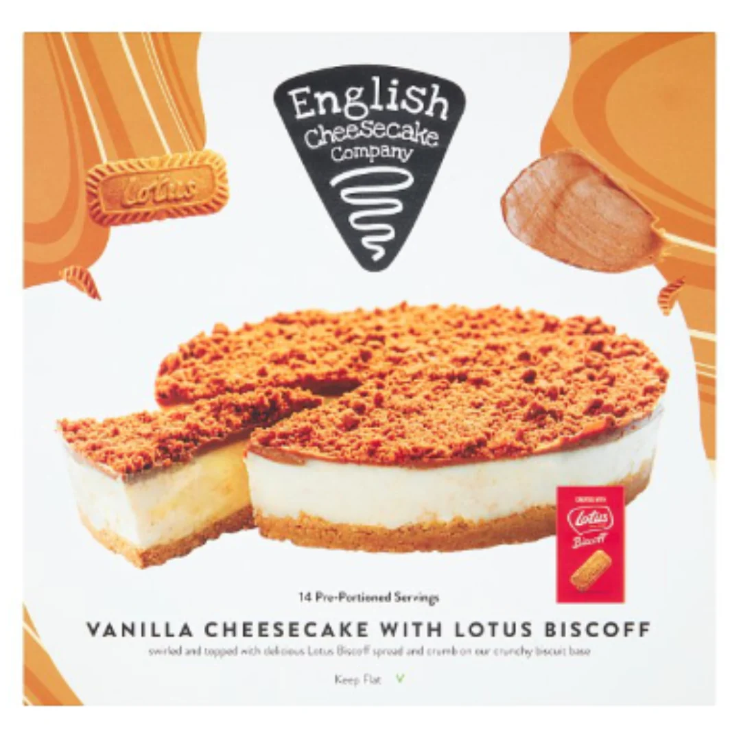 English Cheesecake Company Vanilla Cheesecake with Lotus Biscoff 1.800kg x 6 Packs