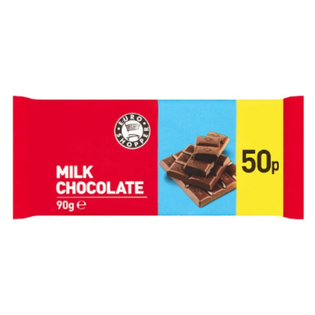 Euro Shopper Milk Chocolate 90g x Case of 26