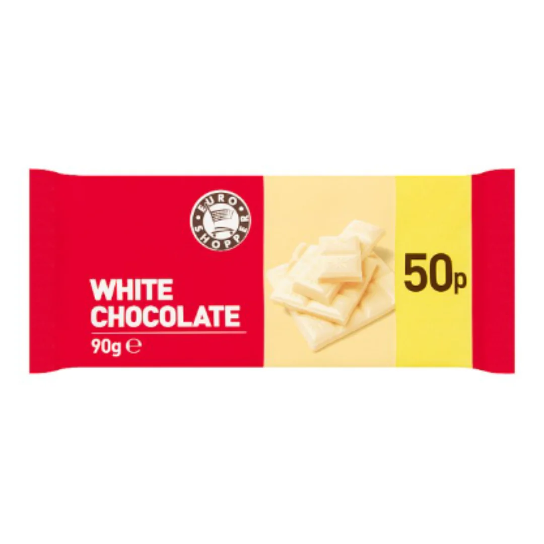 Euro Shopper White Chocolate 90g x Case of 26