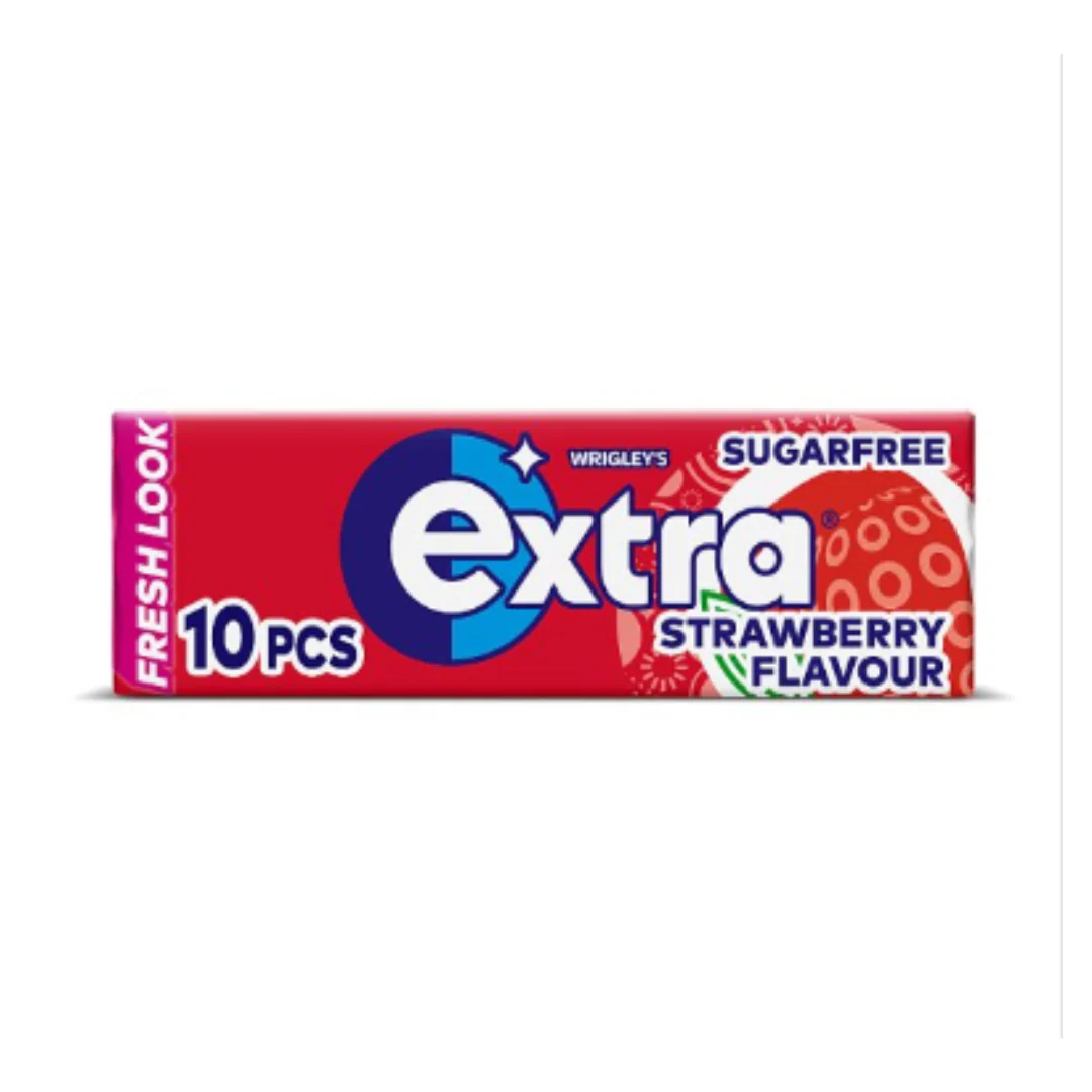 Extra Strawberry Flavour Chewing Gum Sugar Free 10 Pieces x Case of 30