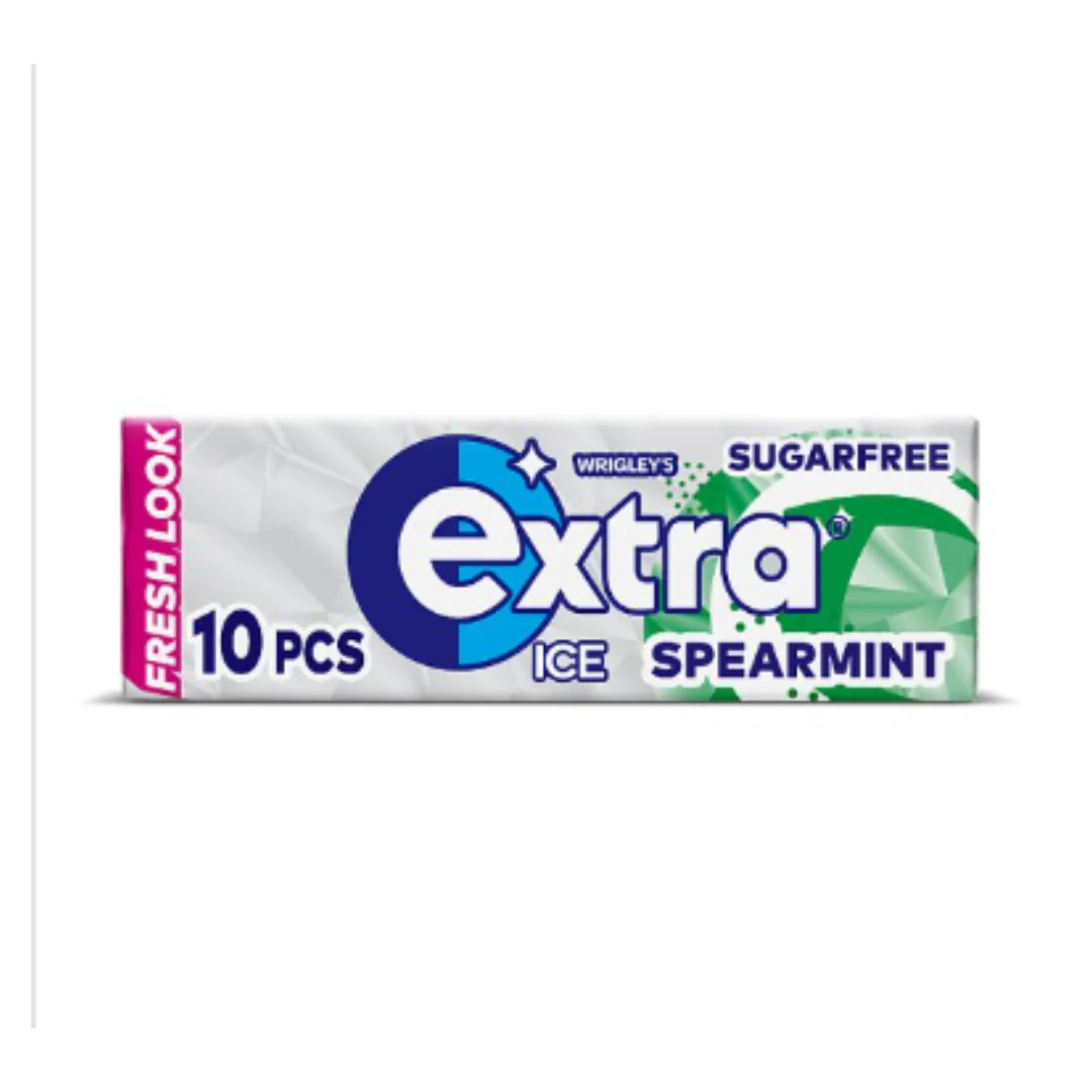 Extra Ice Spearmint Chewing Gum Sugar Free 10 Pieces x Case of 30