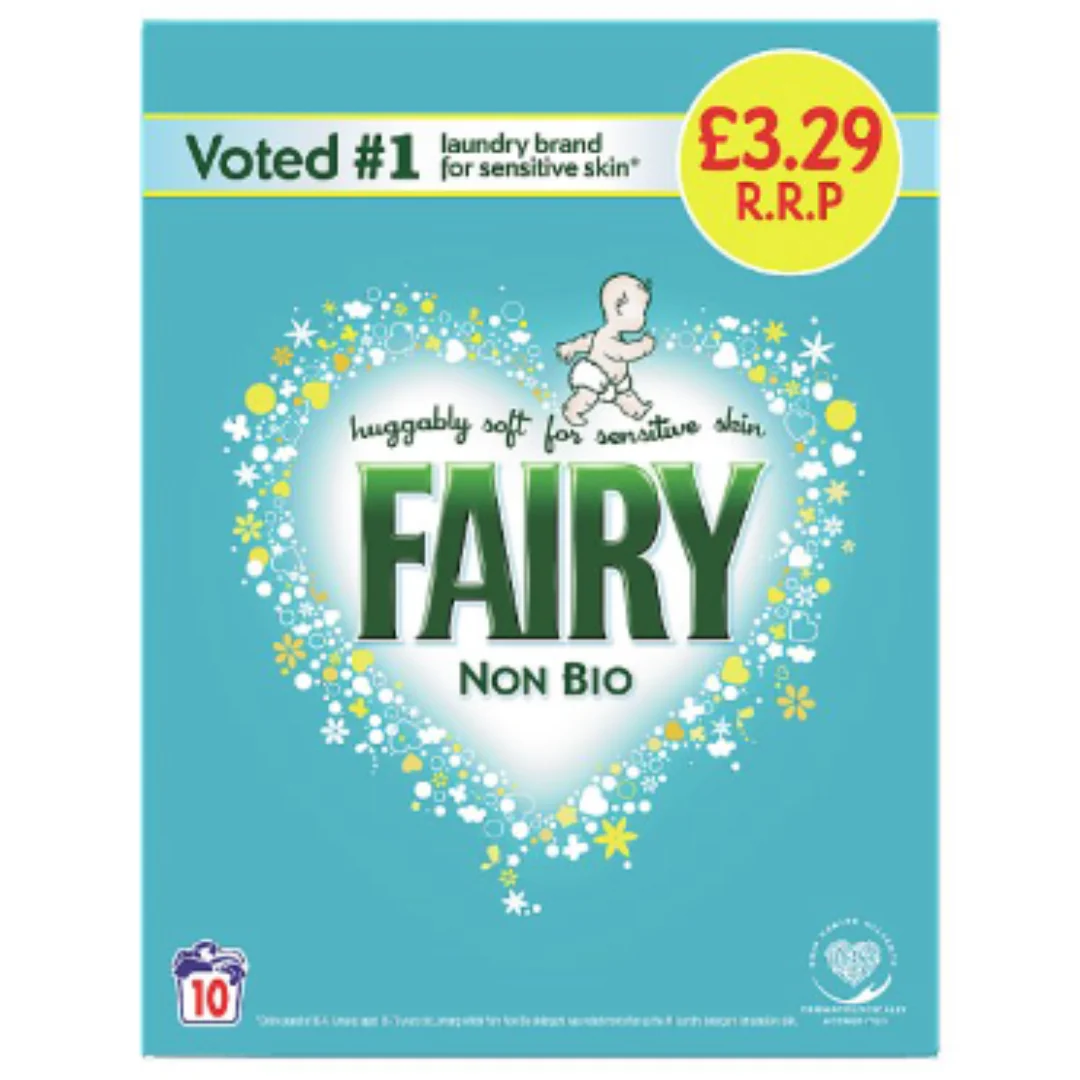 Fairy Non Bio Washing Powder 650g 10 Washes, Voted #1 for Sensitive Skin x Case of 6