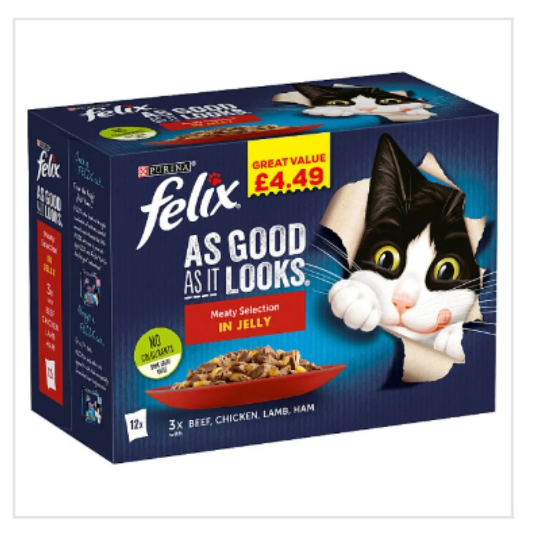 Felix As Good As It Looks Meaty Selection in Jelly 100g x 48 Pouches