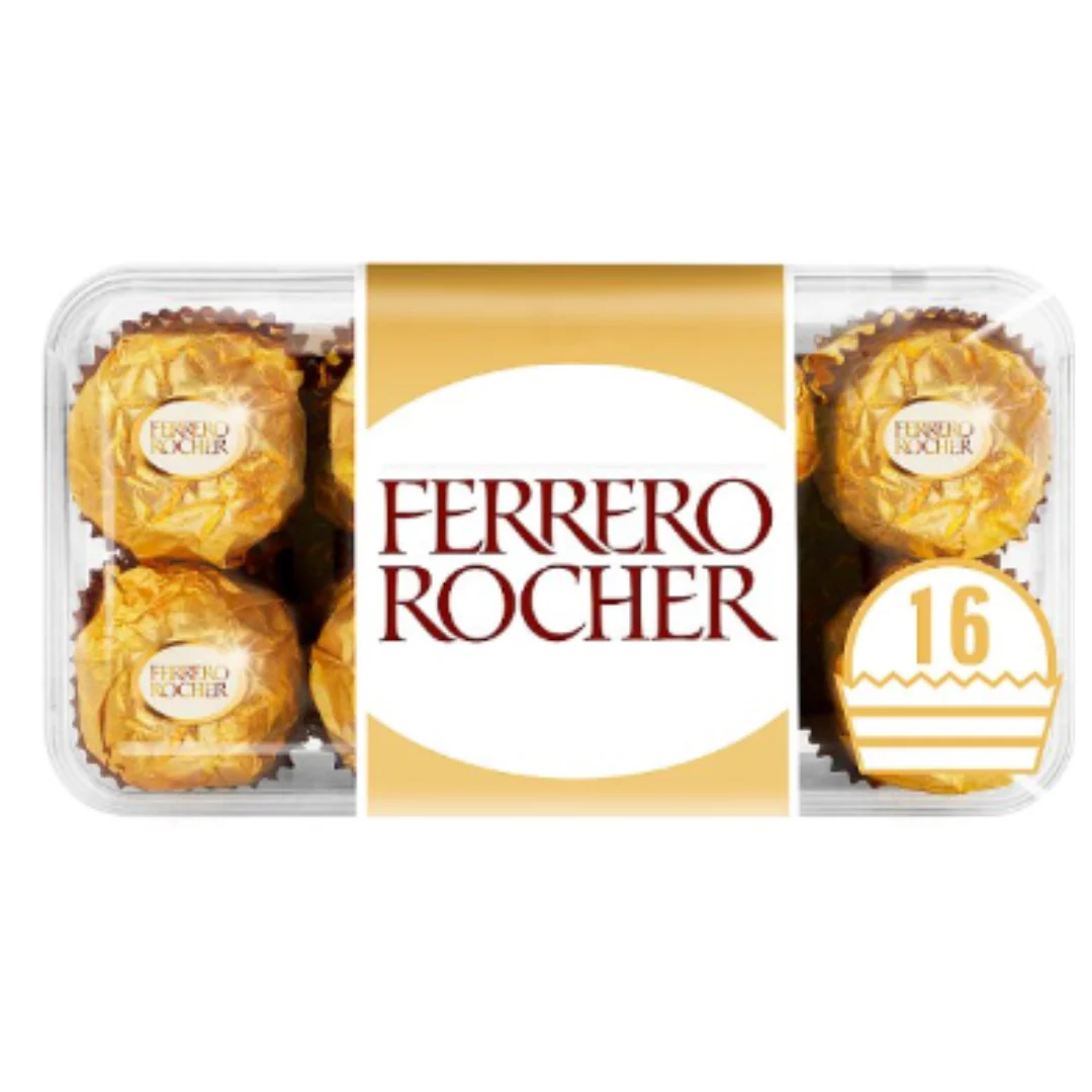 Ferrero Rocher Chocolate Pralines Gift Box of Chocolate 16 Pieces (200g) x Case of 20