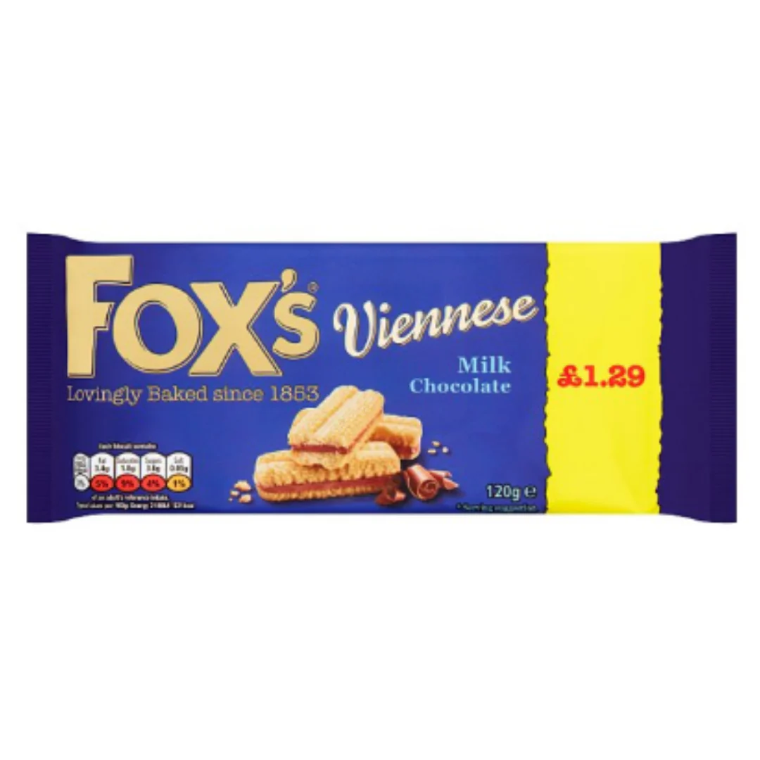 Fox's Viennese Milk Chocolate 120g x Case of 12