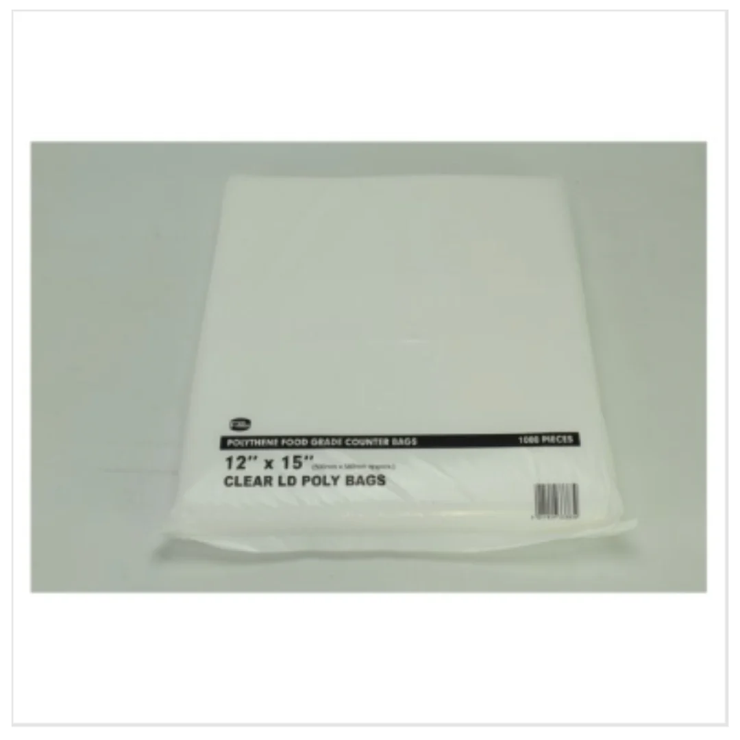 FyNite 1000 Clear Polythene Food Grade Counter Bags 12" x 15" | Approx 1000 per Case| Case of 1