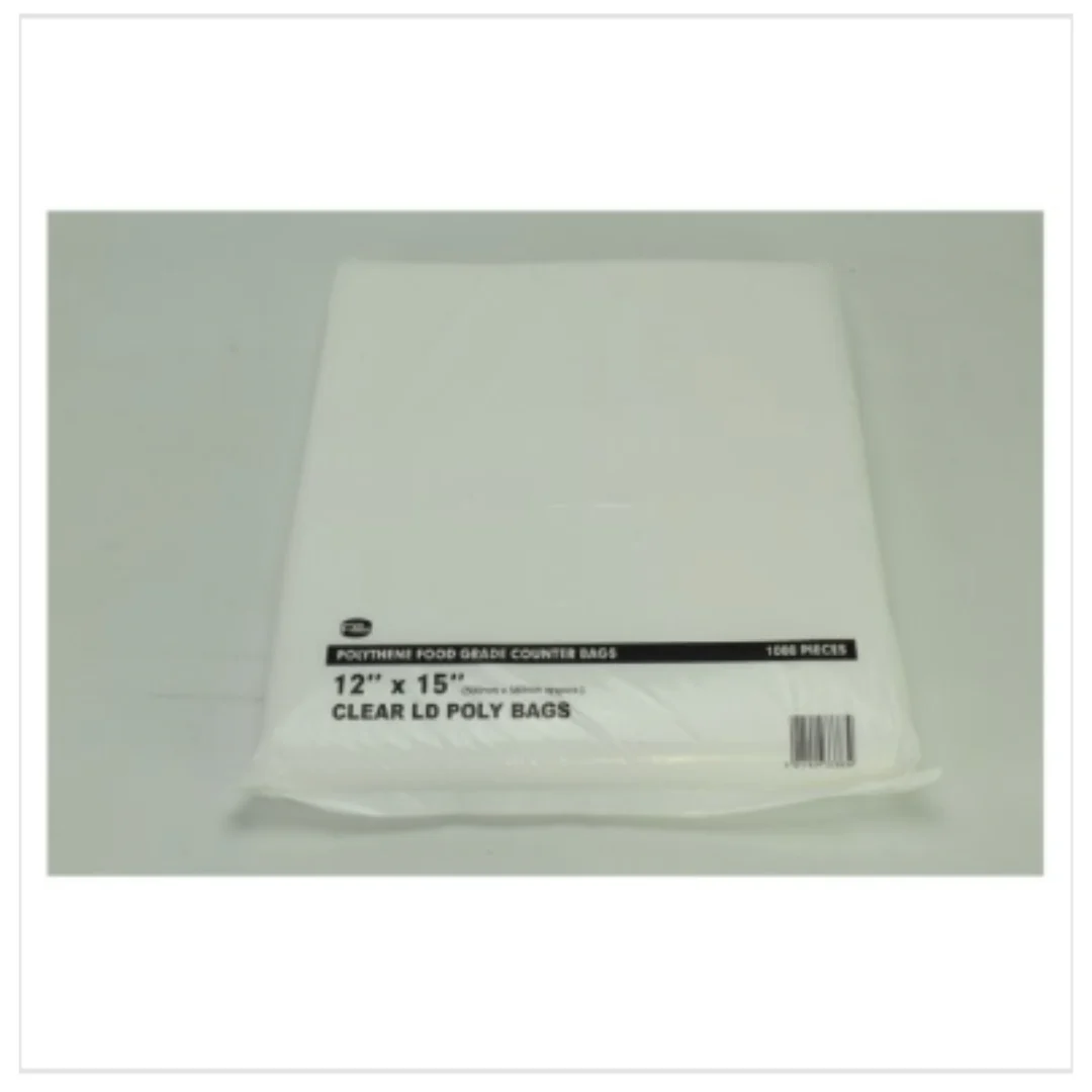 FyNite 1000 Clear Polythene Food Grade Counter Bags 12" x 15" | Approx 1000 per Case| Case of 4