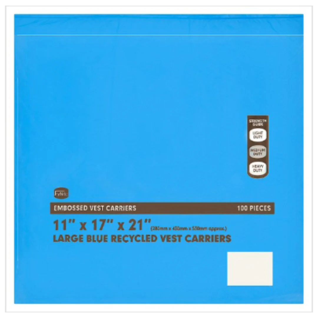 FyNite Large Blue Recycled Vest Carriers 100 Pieces | Approx 100 per Case| Case of 10