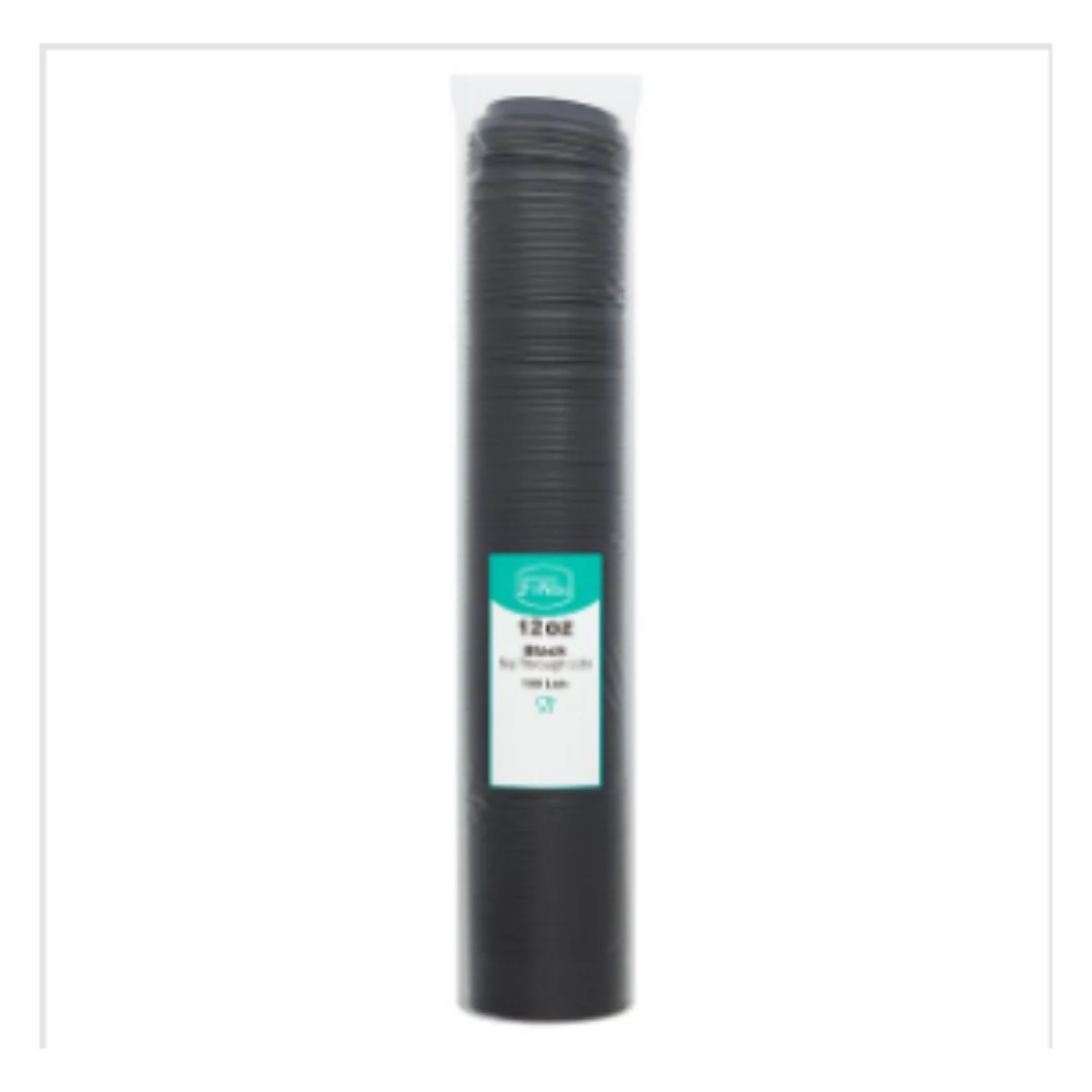 FyNite 100 Black Sip Through Lids 12oz | Approx 100 per Case| Case of 10