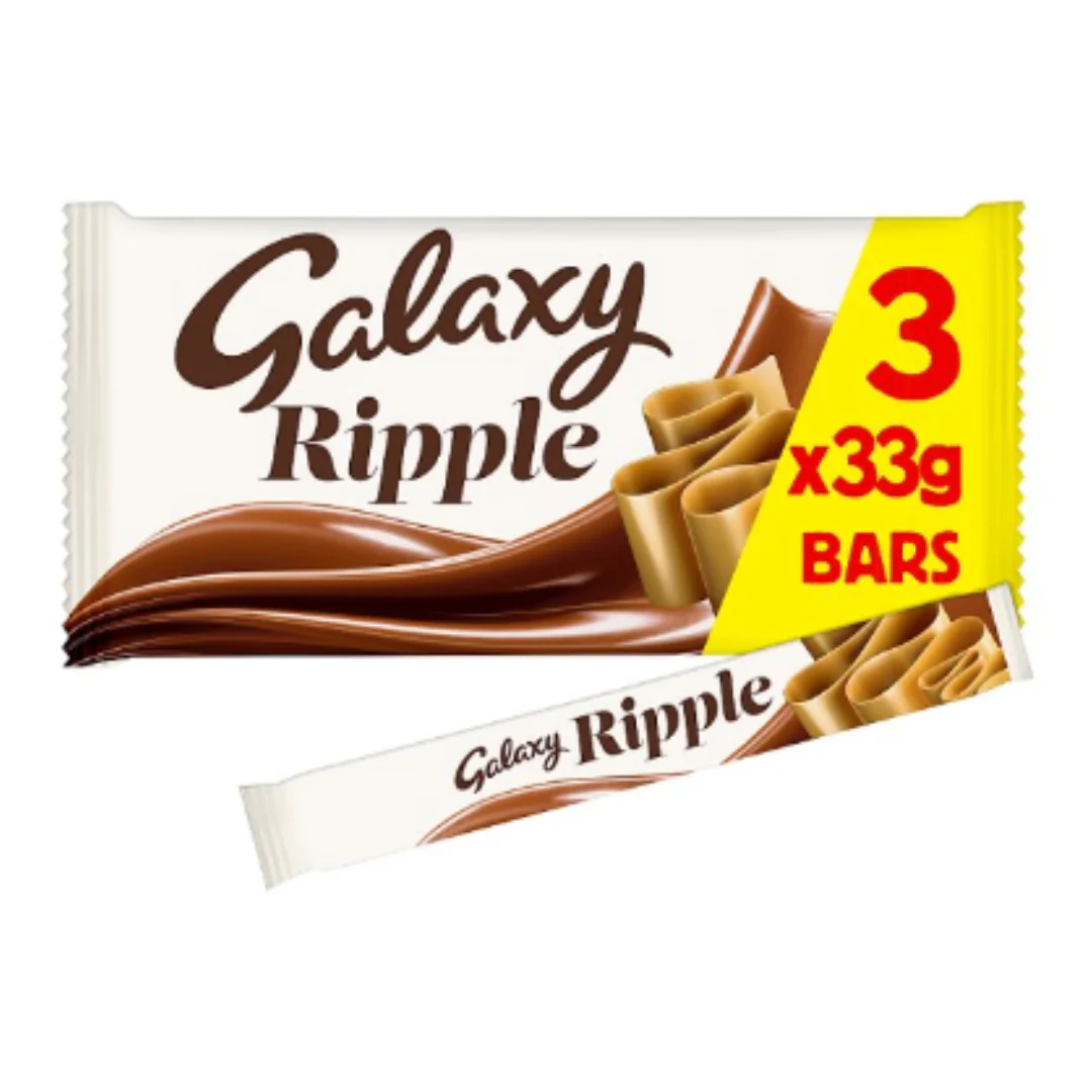 Galaxy Ripple Chocolate Bars Multipack 3 x 33g x Case of 29