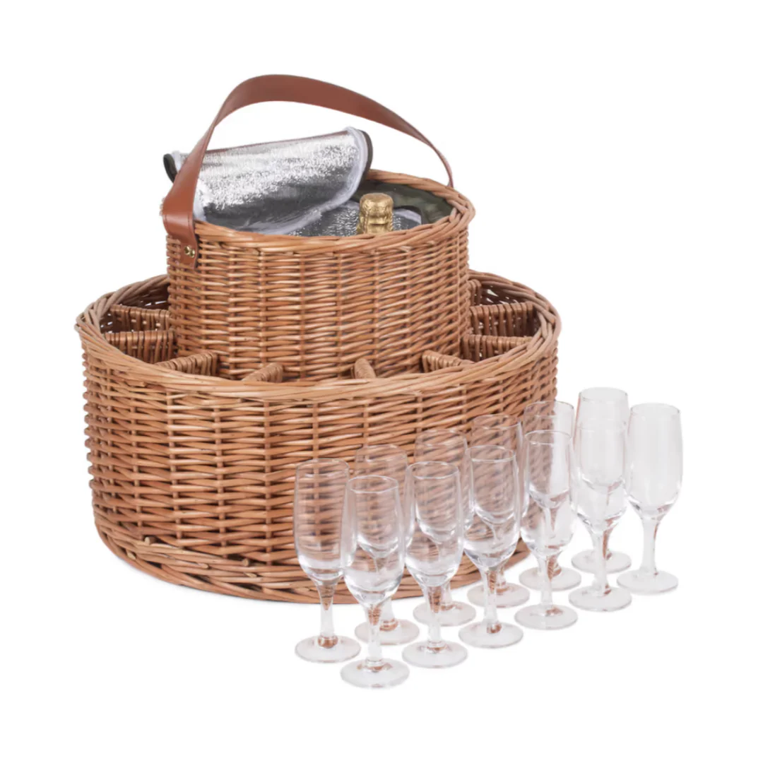 Green Tweed Chilled Garden Party Basket