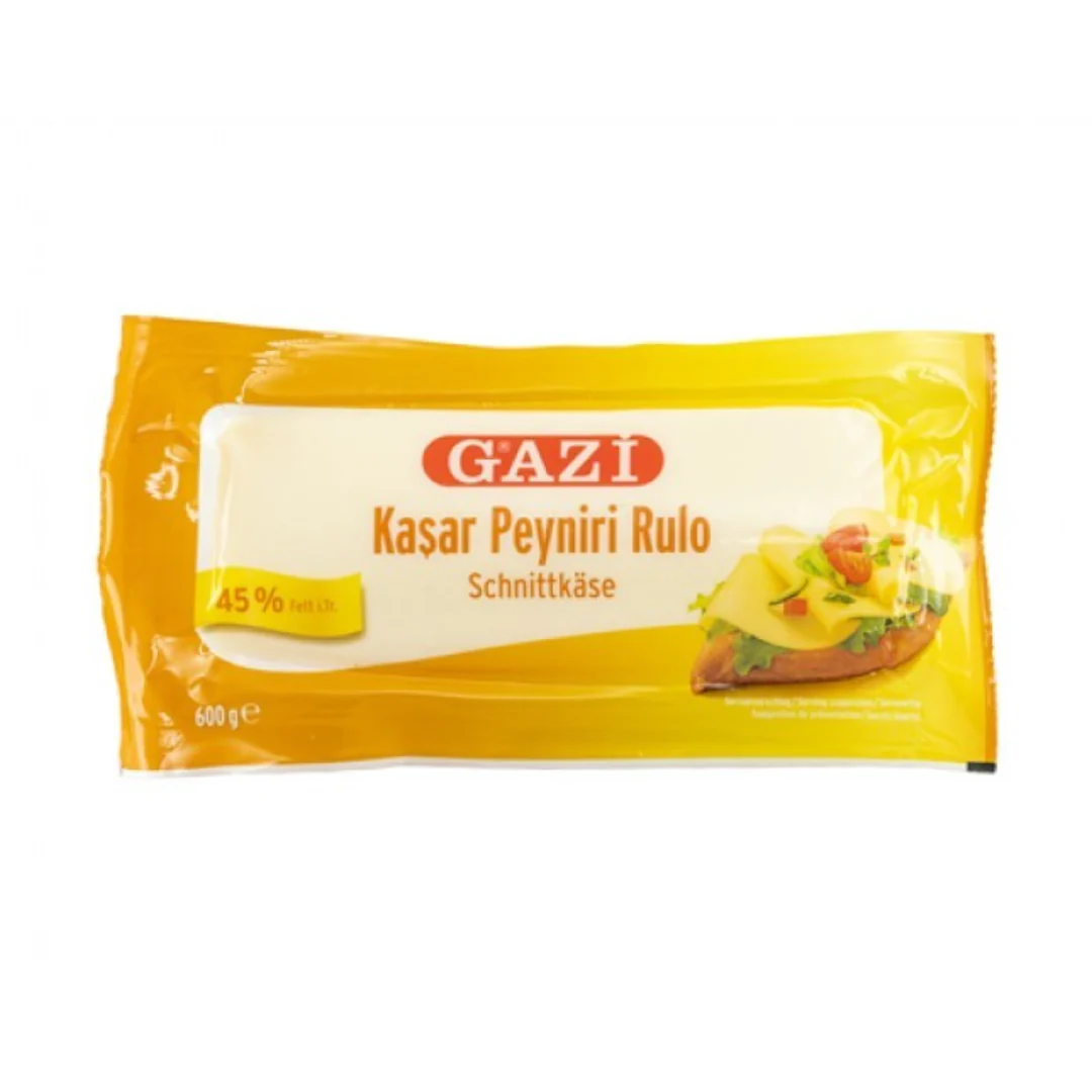 Gazi Kashkaval Cheese 45% Vac Kasar 600Gr