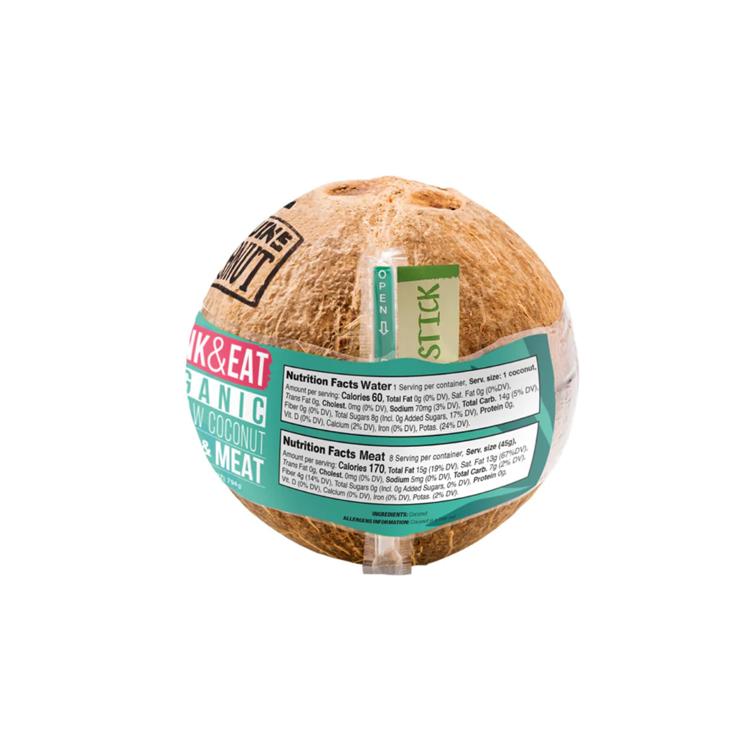 Genuine Coconut Drink & Eat Organic Coconut x Pack of 4 - Image 3