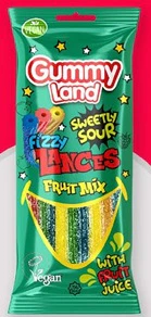 12x Gummy Land Fizzy Fruit Mix Lances(Green)