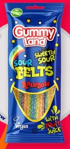 12x Gummy Land Sour Rainbow Belts