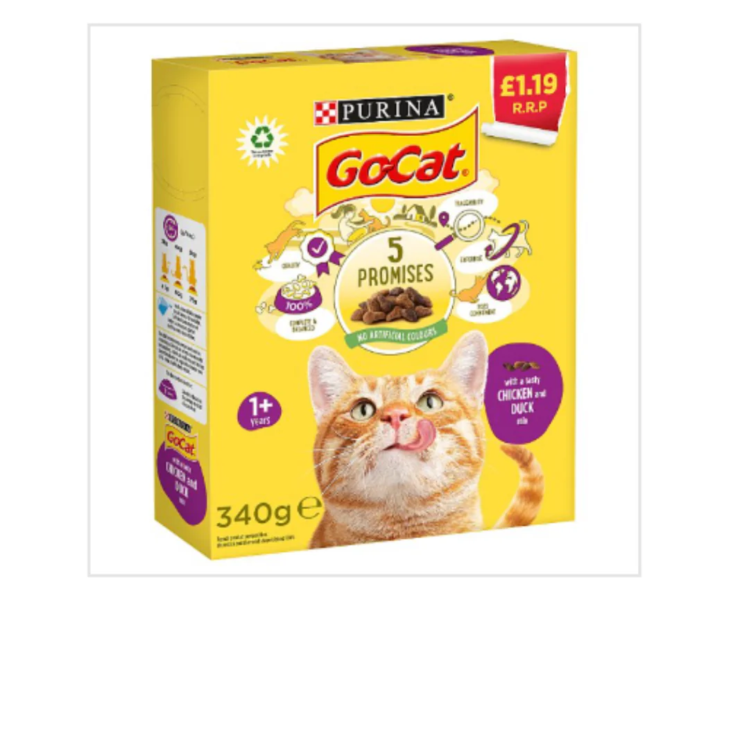 GO-CAT with Chicken and Duck mix Dry Cat Food 340g x Case of 6