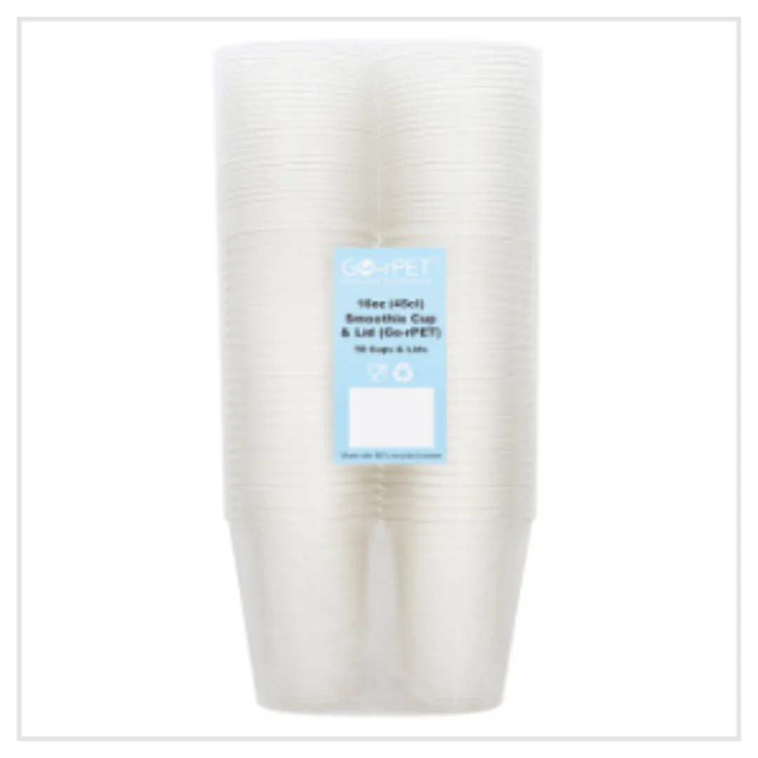 Go-rPET 500 Clear Smoothie Cup & Lid [Sub for M222024 ] | Approx 50 per Case| Case of 10