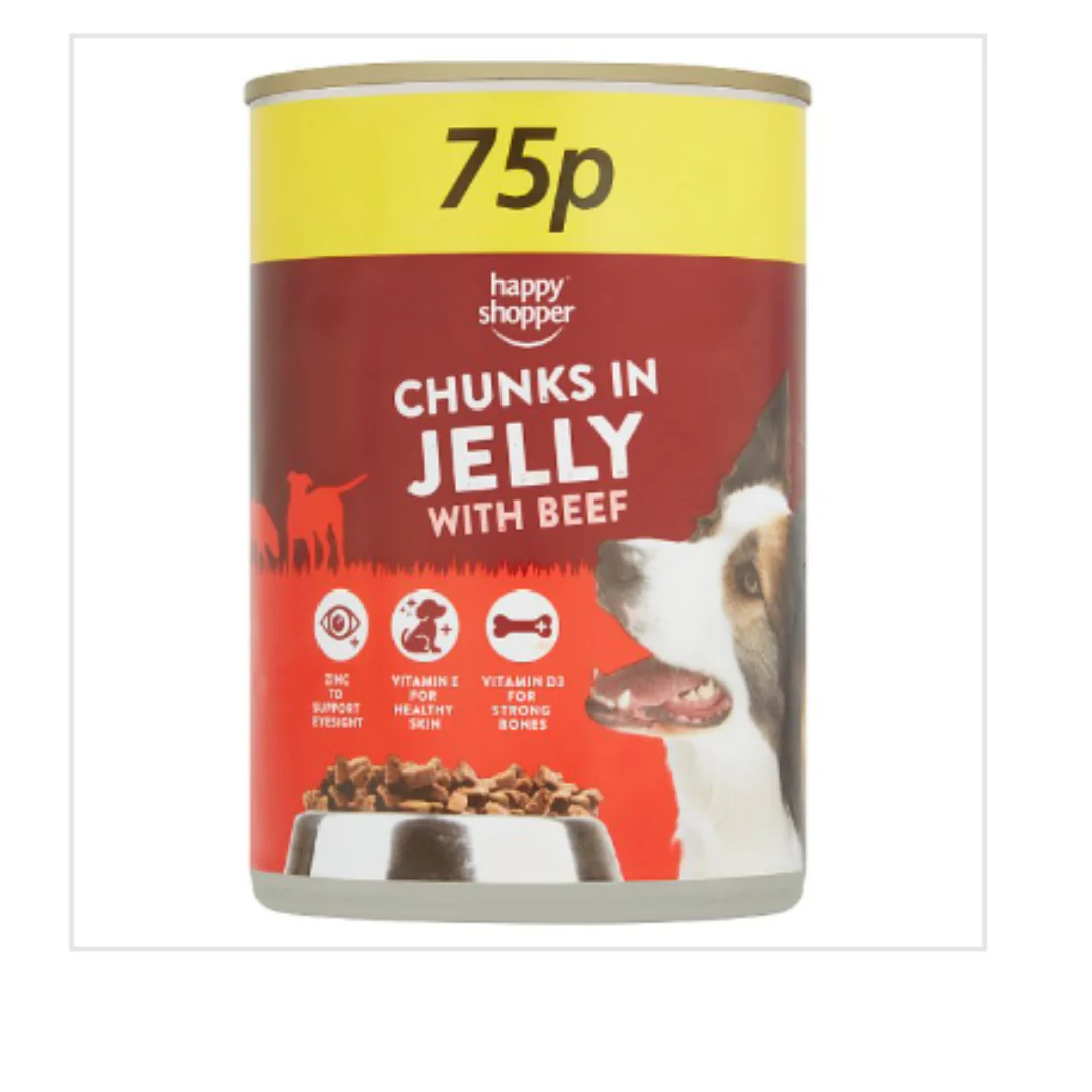 Happy Shopper Chunks in Jelly with Beef 415g x 12 Tins