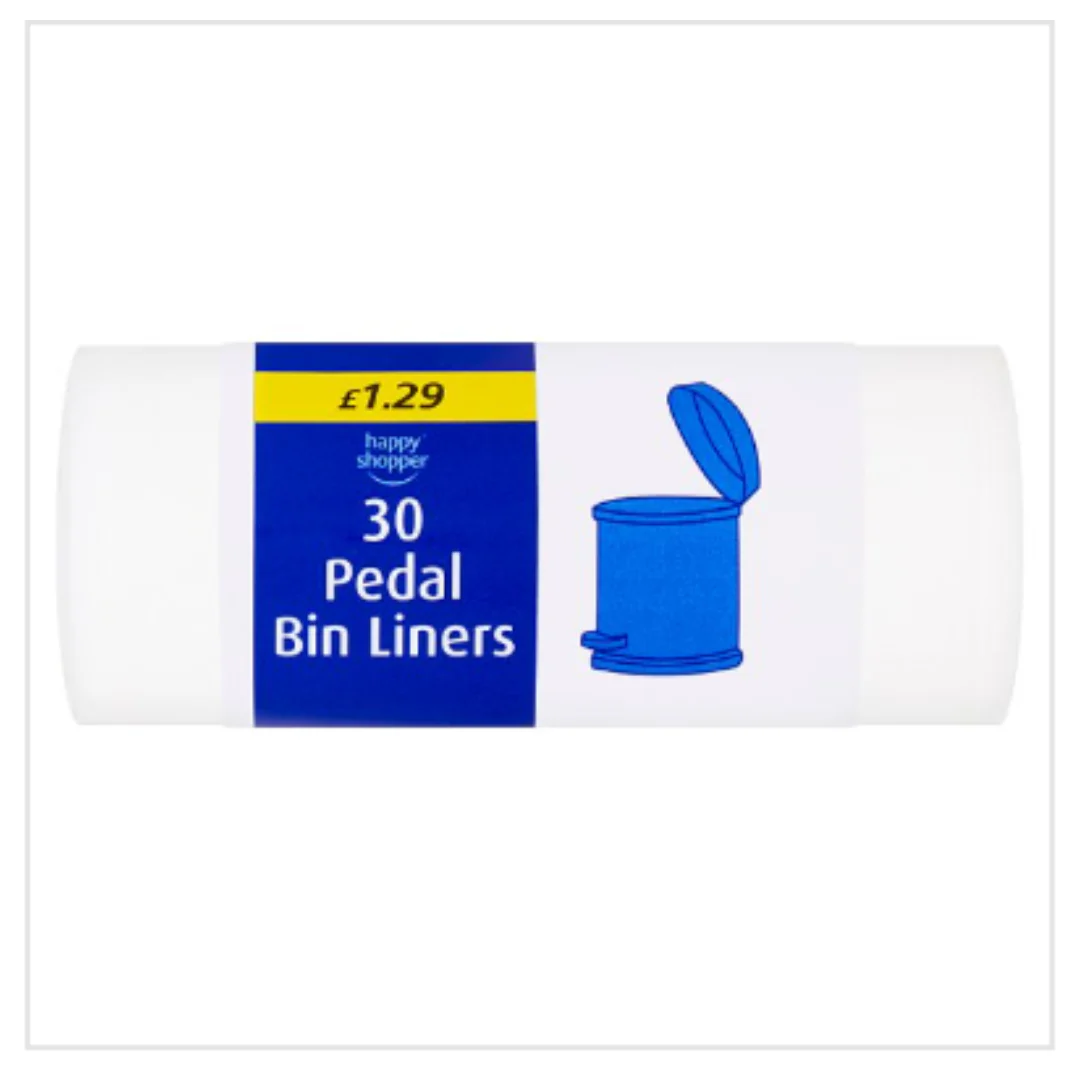 Happy Shopper 30 Pedal Bin Liners | Case of 24