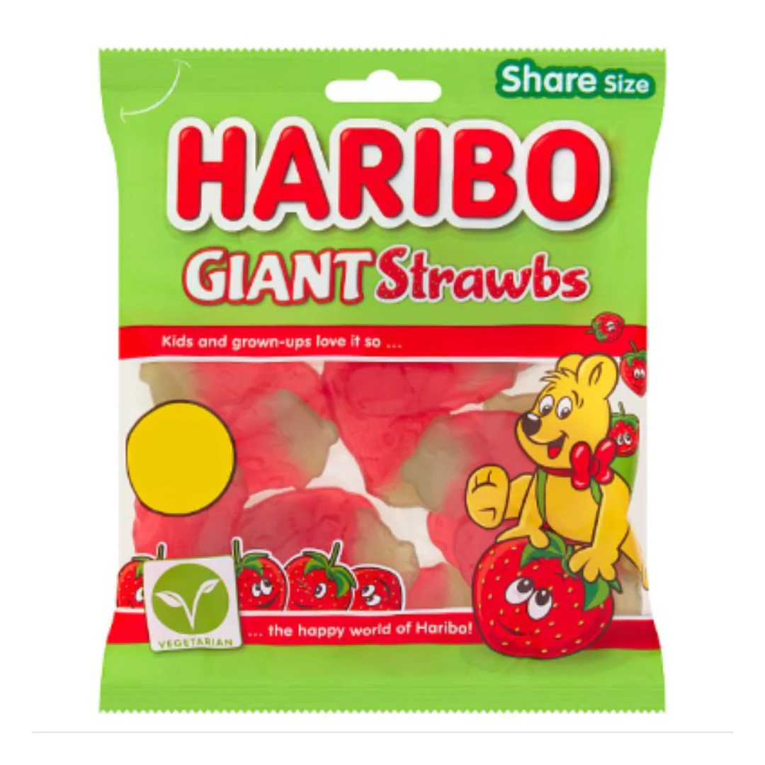 HARIBO Giant Strawbs 140g x Case of 12