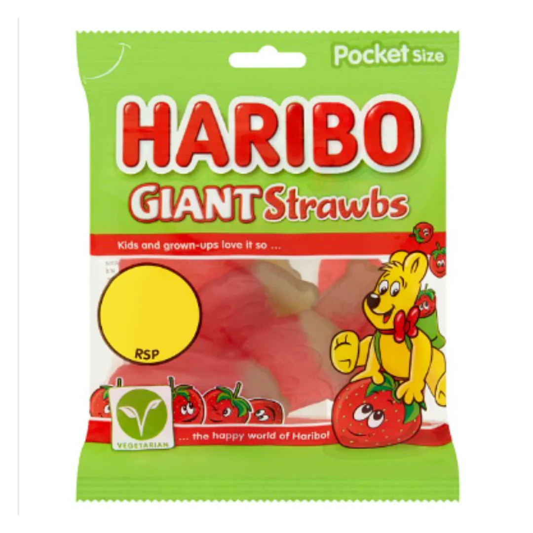 HARIBO Giant Strawbs 60g x Case of 20